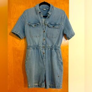 ROXY Left Behind Denim Romper- EUC!